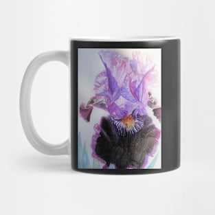 Iris Watercolor Painting - Purple and Black Mug